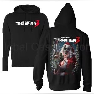Terrifier 3 Merch Hoodie 2024 Horror Movie Halloween Cosplay Long Sleeve. NEW!!